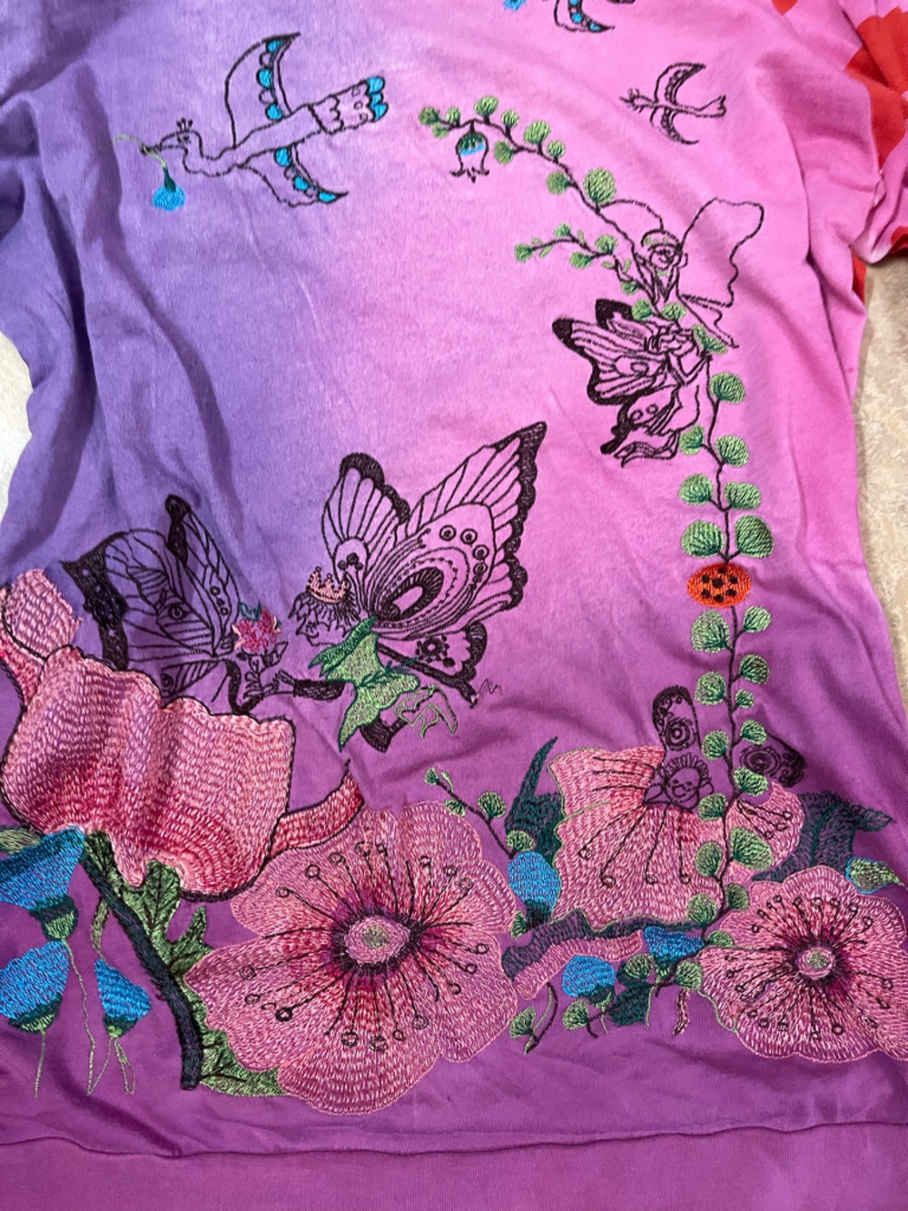 Custo Barcelona Purple and Pink Ombre Top with Black Accent - Picture 3 of 8
